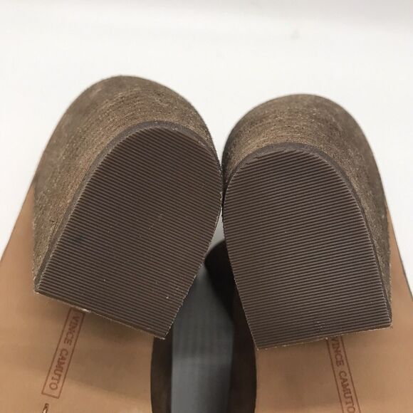 Vince Camuto Kreesi Open Toe Ankle Bootie Womens 9M Brown Suede Back Zip Boots - Picture 11 of 11